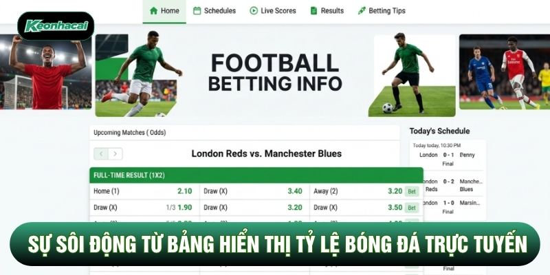 Sự sôi động từ bảng hiển thị tỷ lệ bóng đá trực tuyến Sự sôi động từ bảng hiển thị tỷ lệ bóng đá trực tuyến